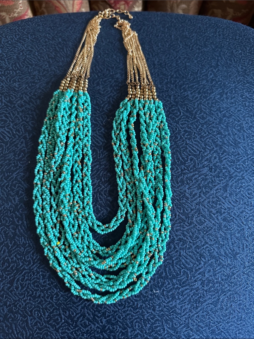Joan Rivers Gold and Turquoise Colored  Multi-Strand Necklace - Women Jewelry